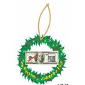 LV Bingo $100 Bill Wreath Ornament w/ Clear Mirrored Back (12 Square Inch)